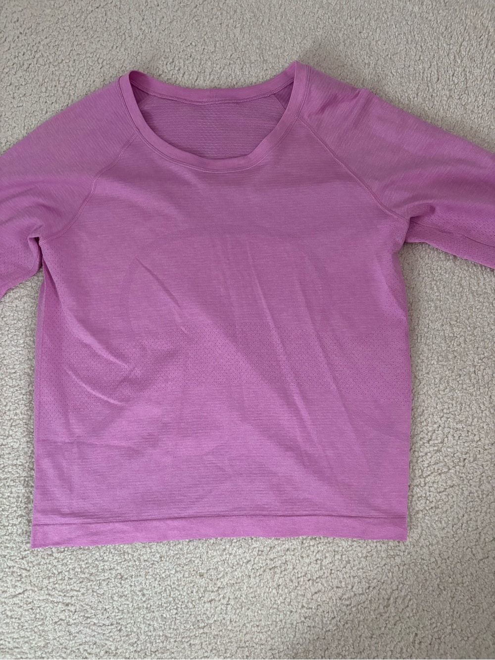 lululemon athletica Pink long sleeve swiflty cropped tee